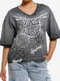 Supernatural Icons Grey Wash Girls TShirt Graphic Tee | Graphic Tee | Unisex Shirt | Perfect Gift For Fans
