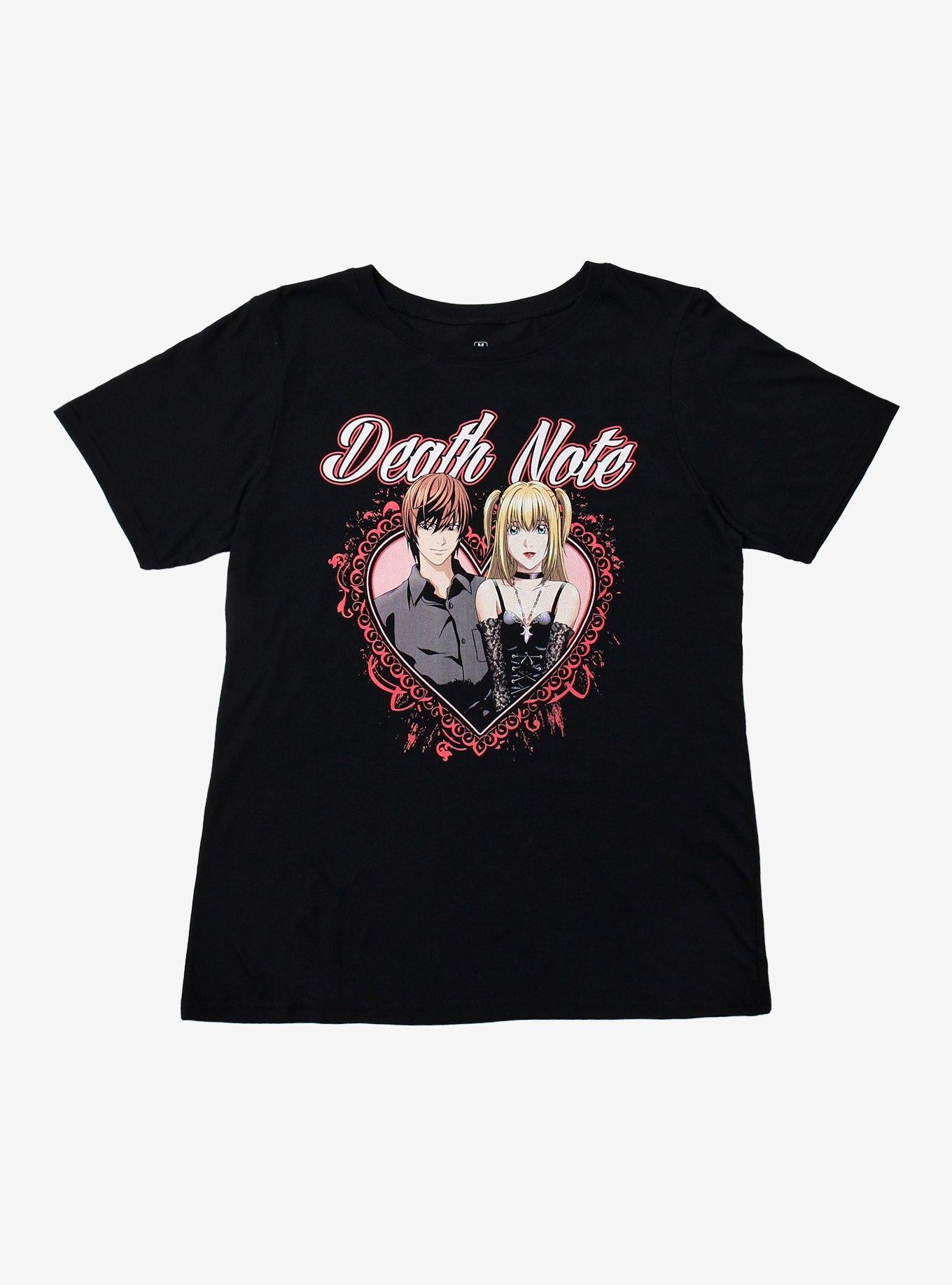 Death Note Misa Light Heart Filigree Boyfriend Fit Girls T-Shirt T-Shirt | High-Quality Print | Trending Now