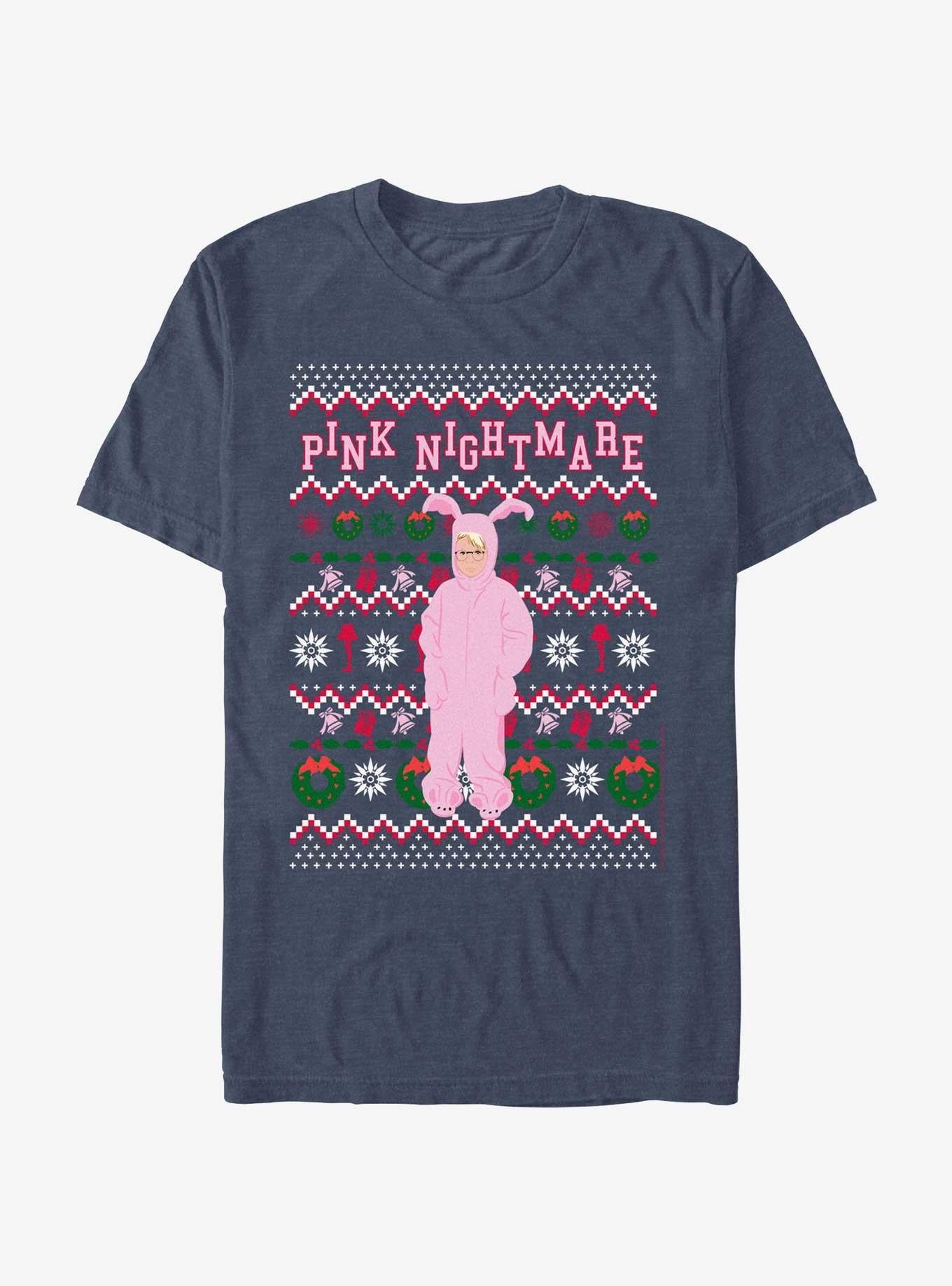 A Christmas Story Pink Bunny Nightmare Ugly Sweater T-Shirt T-Shirt | Bold Graphic Edition | Must-Have Style
