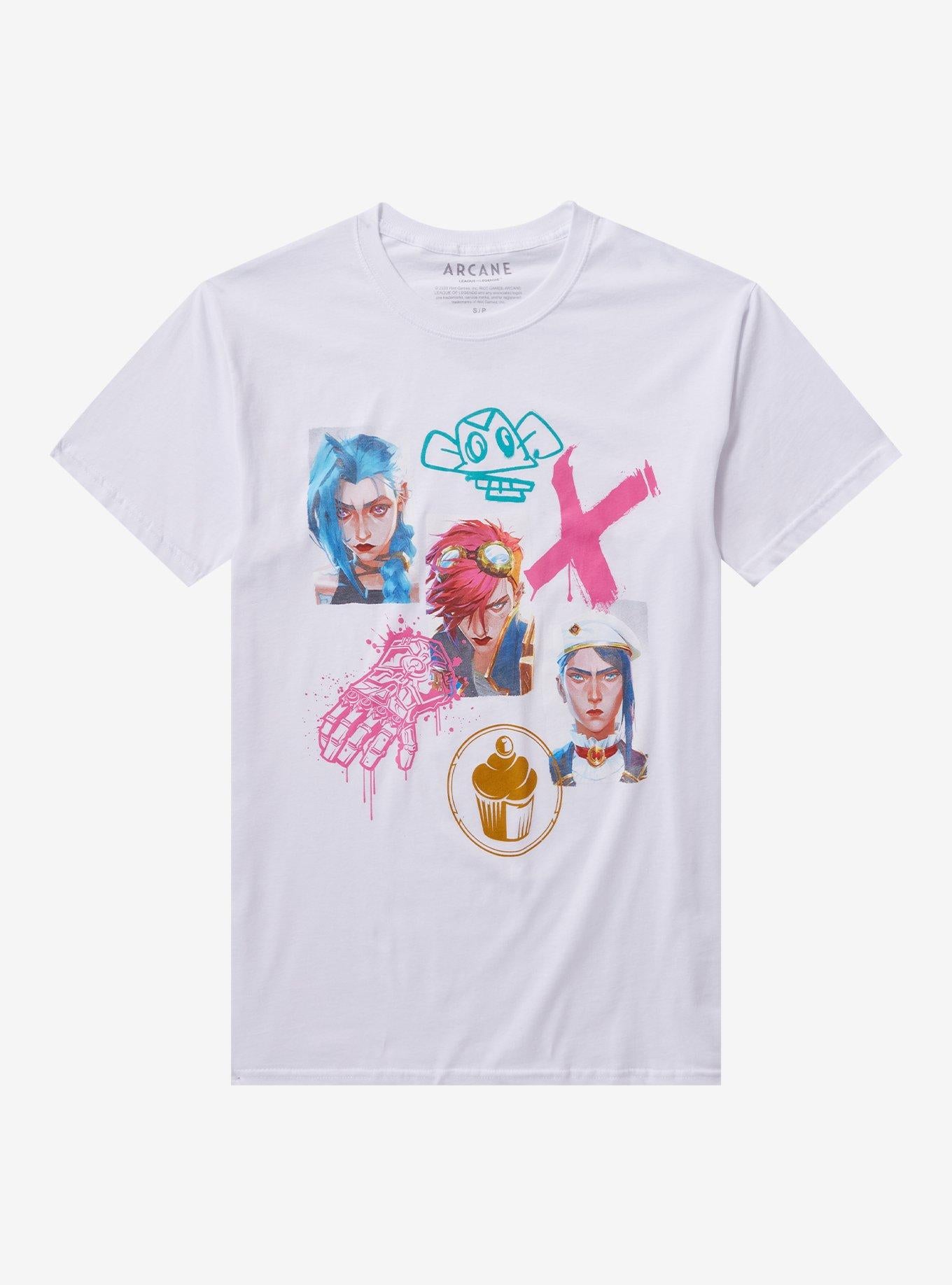 Arcane Graffiti Collage Girls TShirt Graphic Tee | Graphic Tee | Unisex Shirt | High-Quality Print