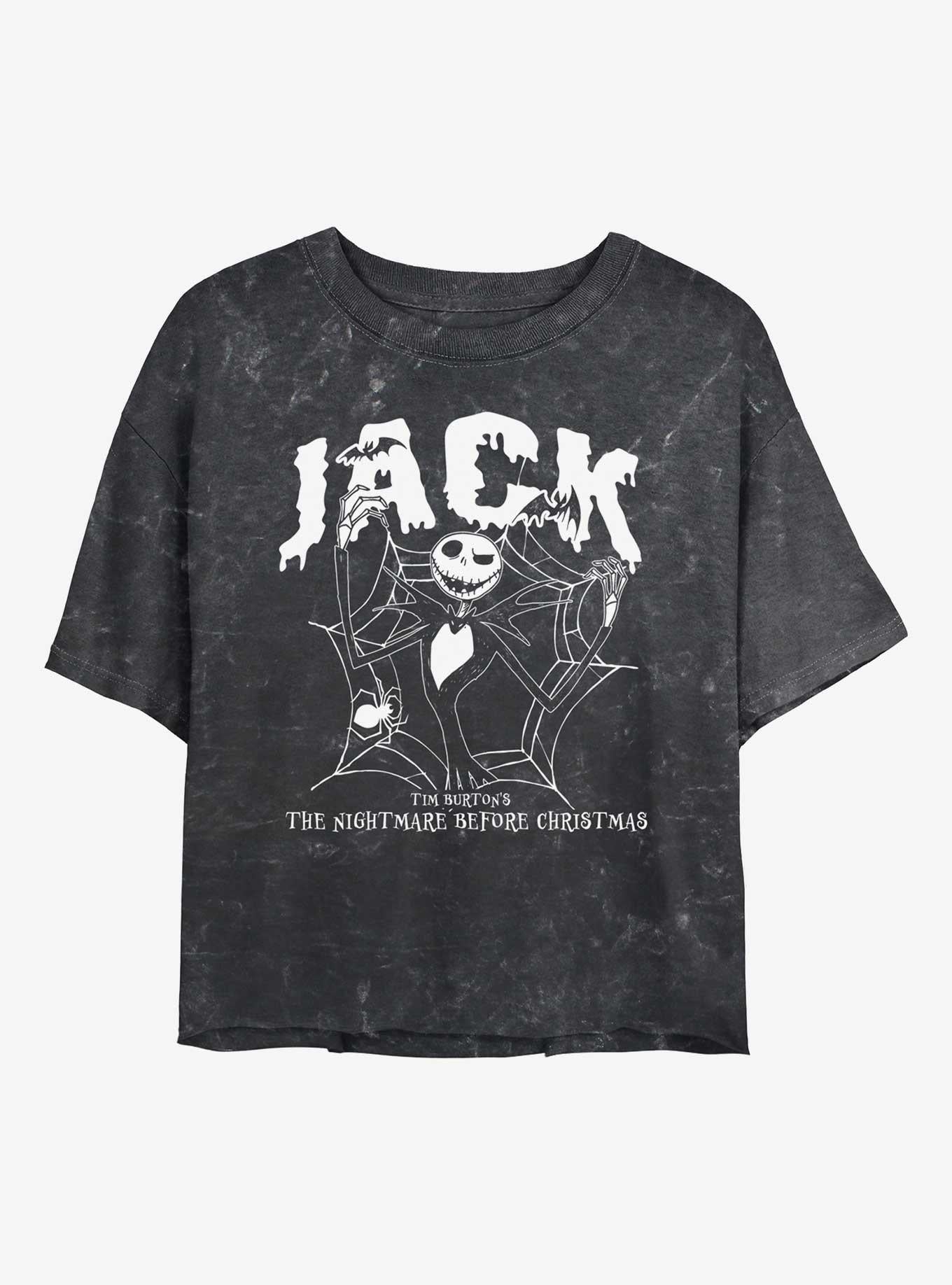 The Nightmare Before Christmas Collegiate Jack Girls Mineral Wash Crop T-Shirt T-Shirt | Best-Selling Design | High Demand Item