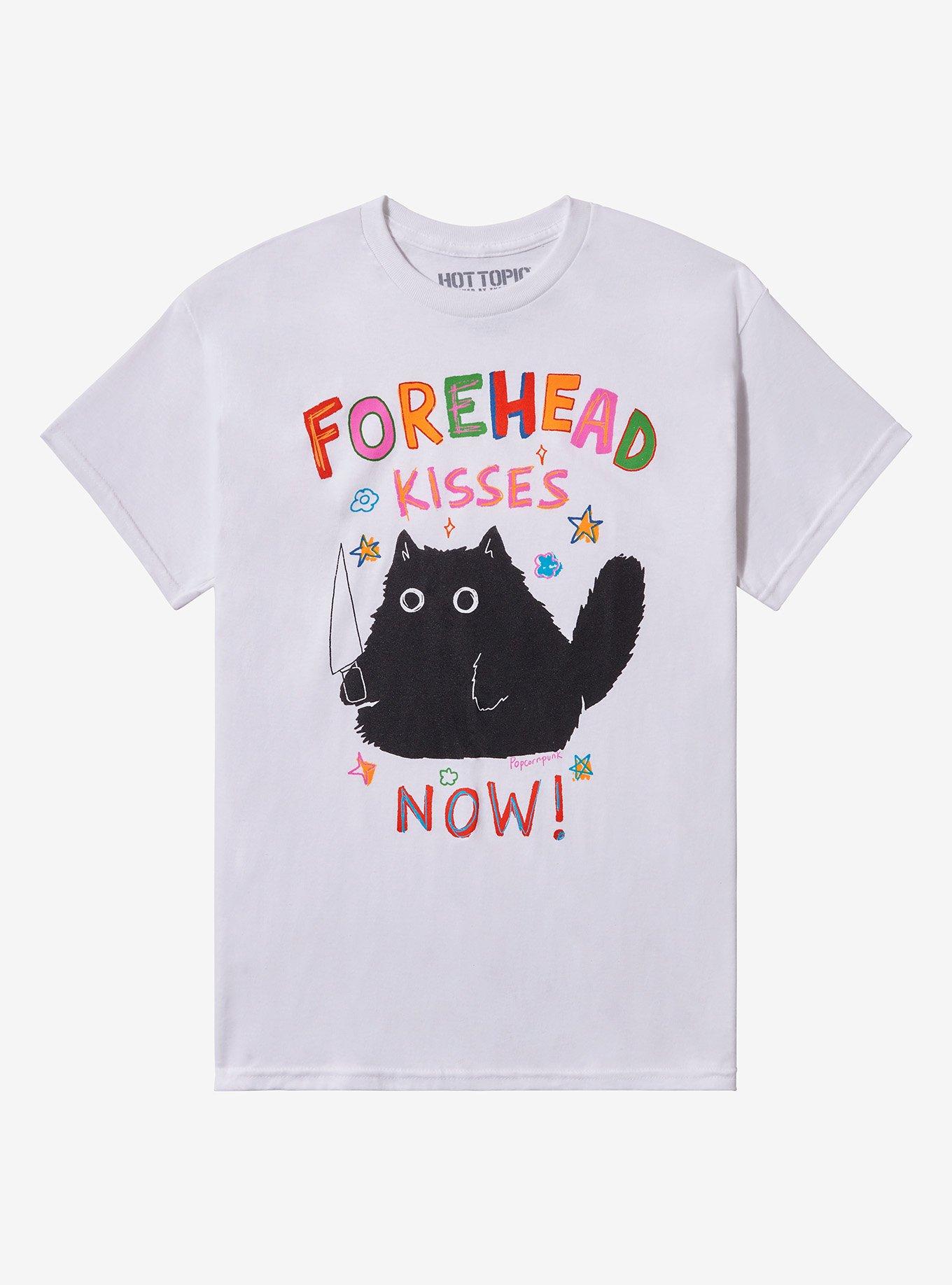 Black Cat Forehead Kisses T-Shirt By Popcornpunk | Premium Unisex T-Shirt, Trending Graphic Tee