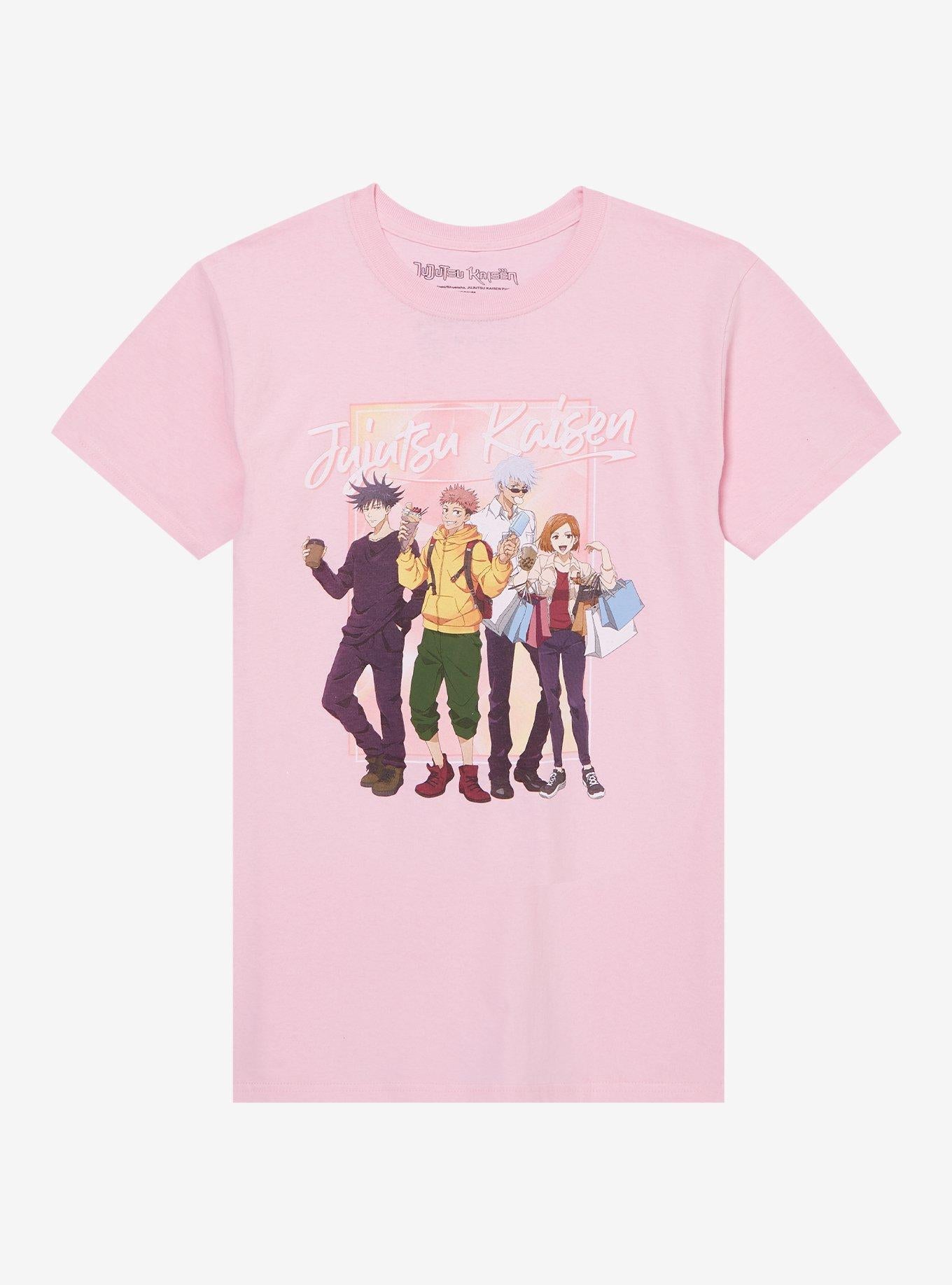 Jujutsu Kaisen Group Shopping Pink Girls TShirt Graphic Tee | Graphic Tee | Unisex Shirt | Premium Quality Apparel