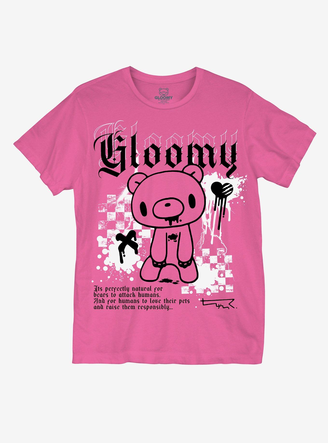 Gloomy Bear Pink Checkered Girls TShirt Graphic Tee | Graphic Tee | Unisex Shirt | Best-Selling Design