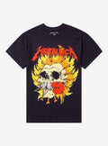 Metallica Flaming Skull Flower Puff Paint TShirt Graphic Tee | Graphic Tee | Unisex Shirt | Best-Selling Design