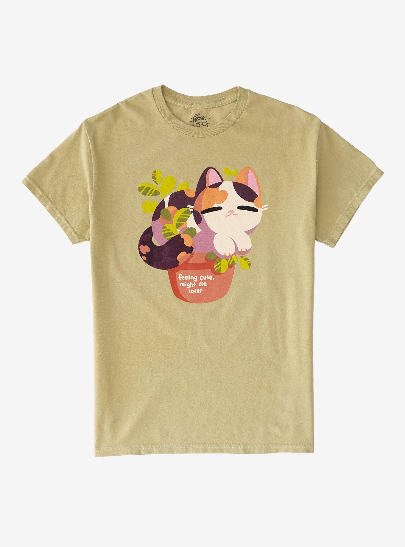 Feeling Cute Cat T-Shirt By Hollyddraws
