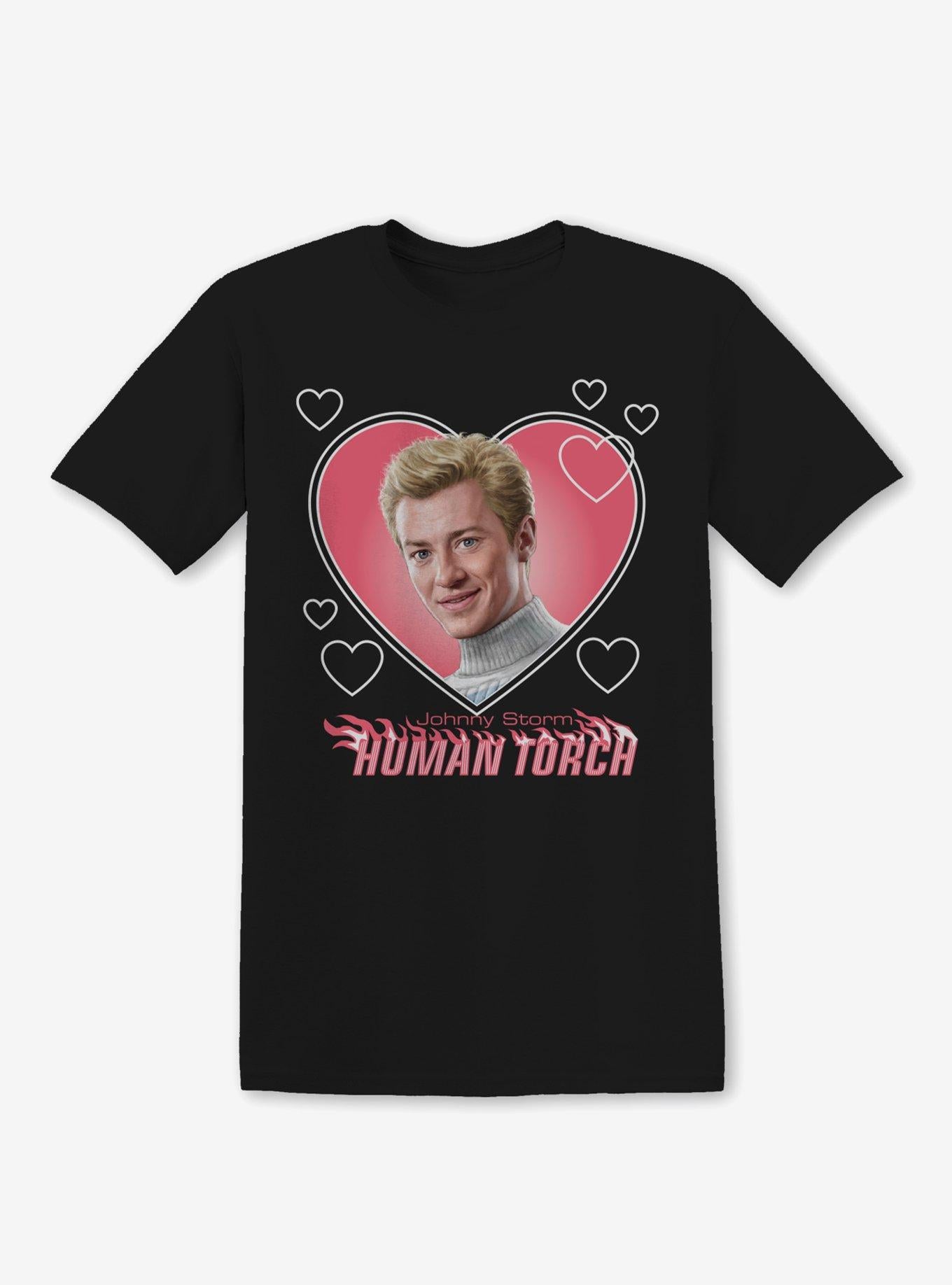 Marvel Fantastic Four Human Torch Heart Girls TShirt Graphic Tee | Graphic Tee | Unisex Shirt | Premium Quality Apparel