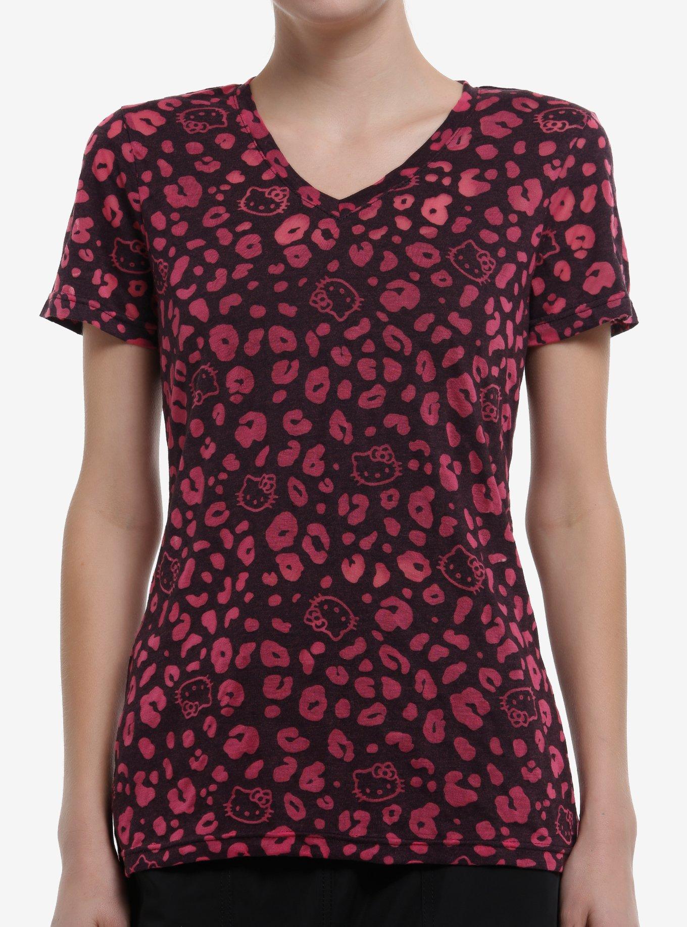 Hello Kitty Pink Leopard Sheer Girls TShirt Graphic Tee | Graphic Tee | Unisex Shirt | Top Trending Fashion