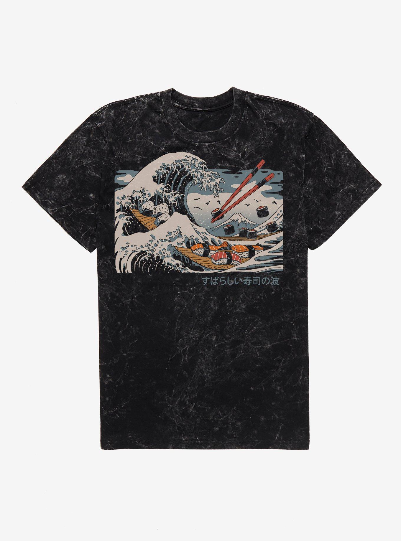 The Great Sushi Wave Mineral Wash T Shirt T Shirt Trending US Fan Favorite