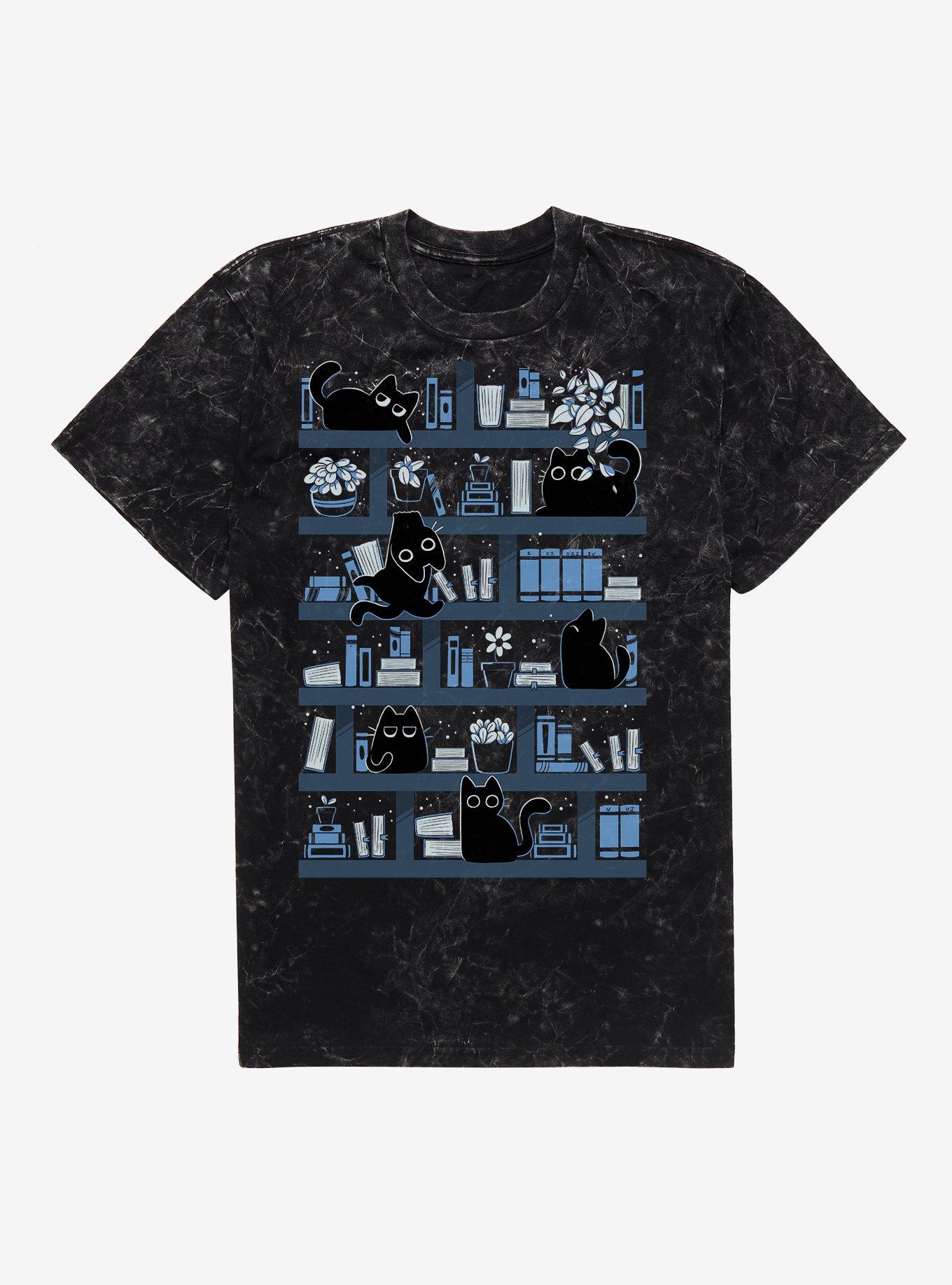 Purrfect Library Mineral Wash T Shirt T Shirt Gym Lifestyle Workout Ready