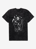 Death Rides A Black Cat Mineral Wash T Shirt T Shirt High Search Demand Workout Ready