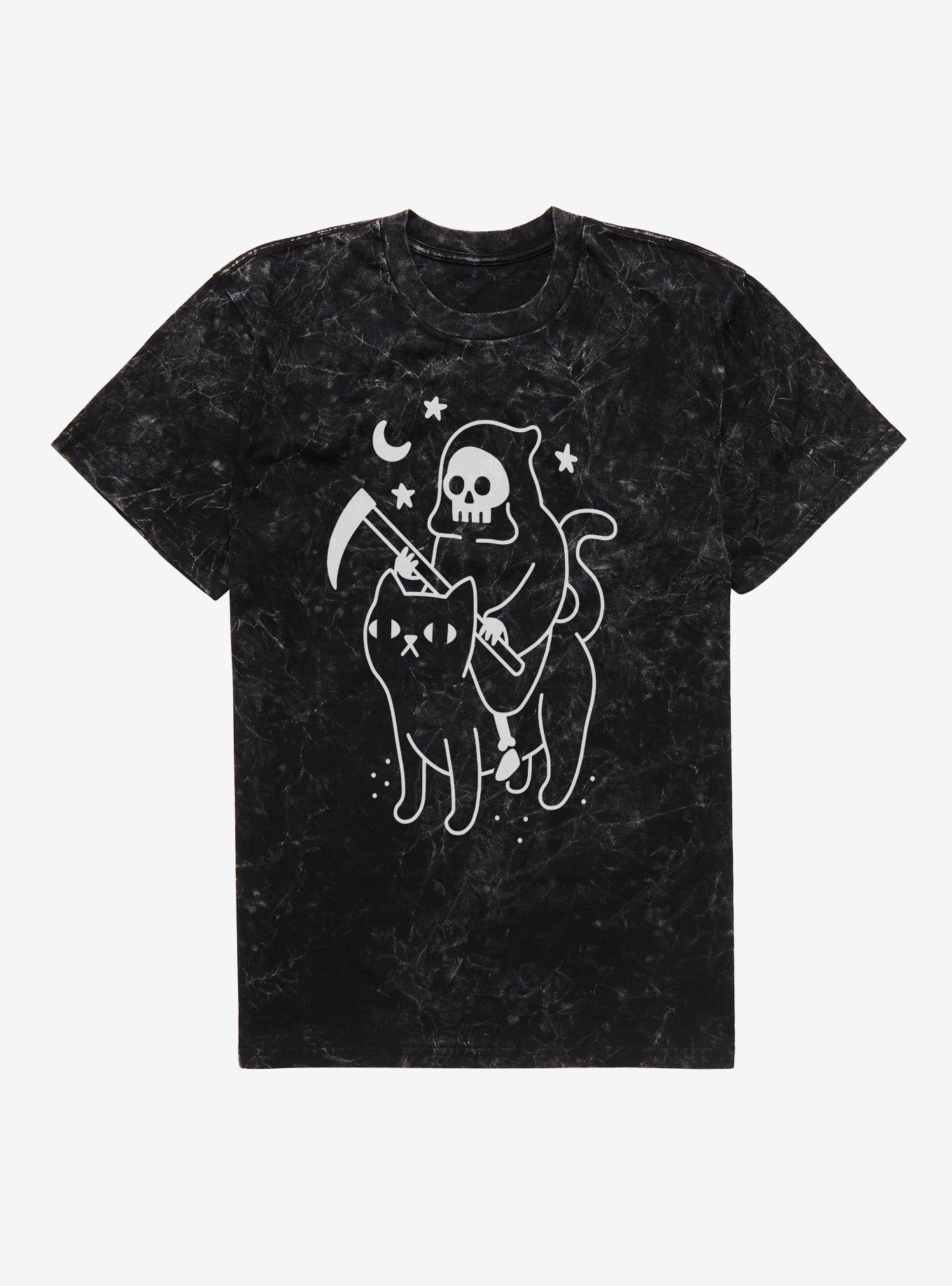Death Rides A Black Cat Mineral Wash T Shirt T Shirt High Search Demand Workout Ready
