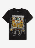 SpongeBob SquarePants Jumbo Name Print Dark Wash TShirt Graphic Pants | Printed Pants | Streetwear Bottoms | High-Quality Print
