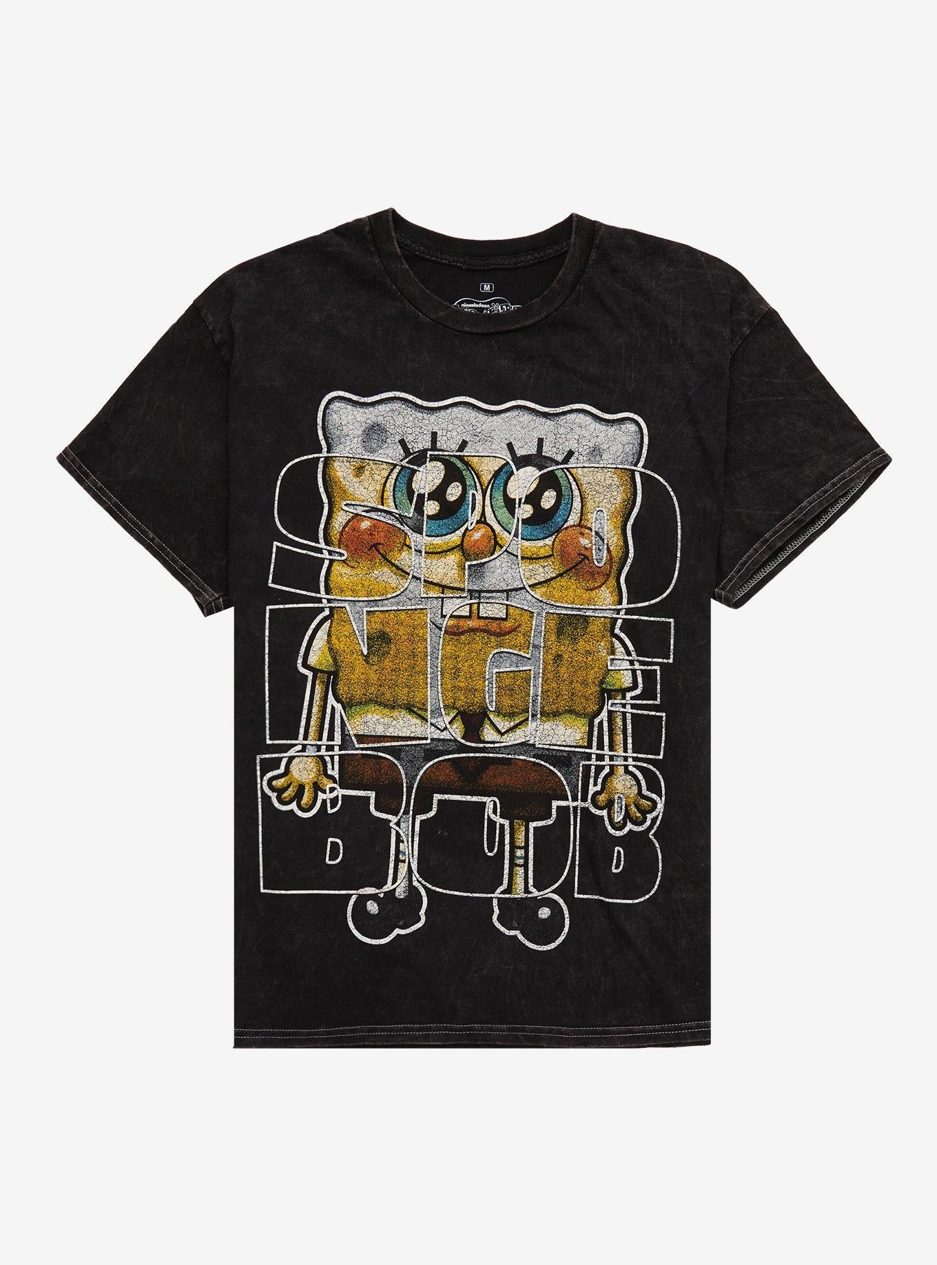 SpongeBob SquarePants Jumbo Name Print Dark Wash TShirt Graphic Pants | Printed Pants | Streetwear Bottoms | High-Quality Print