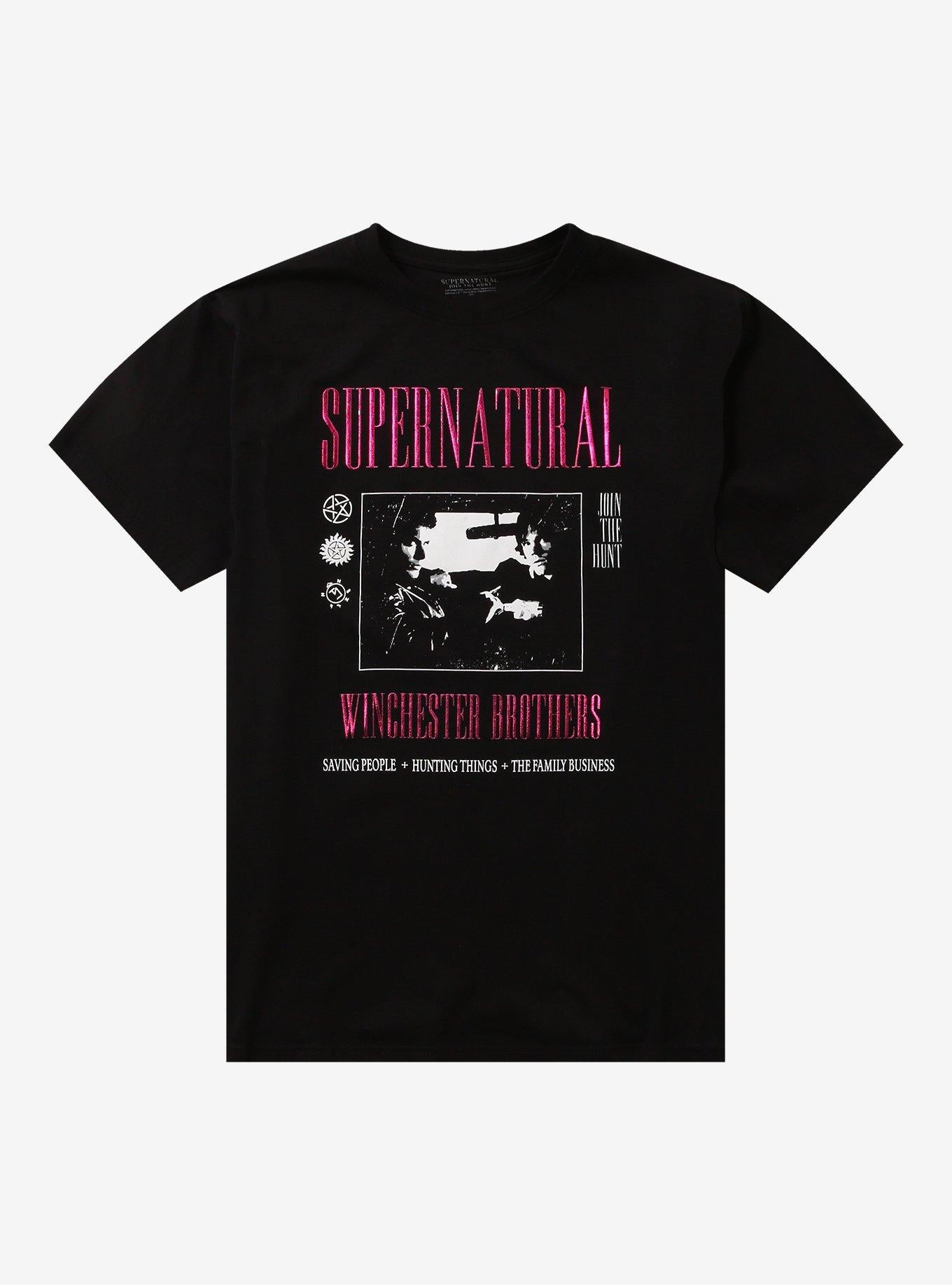 Supernatural Winchester Bros Car Portrait Foil Girls TShirt Graphic Tee | Graphic Tee | Unisex Shirt | High-Quality Print