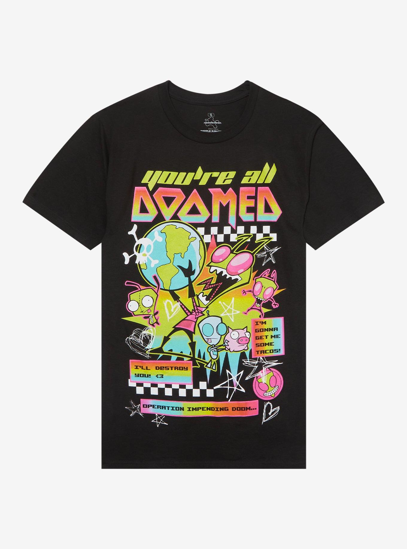 Invader Zim Youre All Doomed Girls TShirt Graphic Tee | Graphic Tee | Unisex Shirt | High-Quality Print