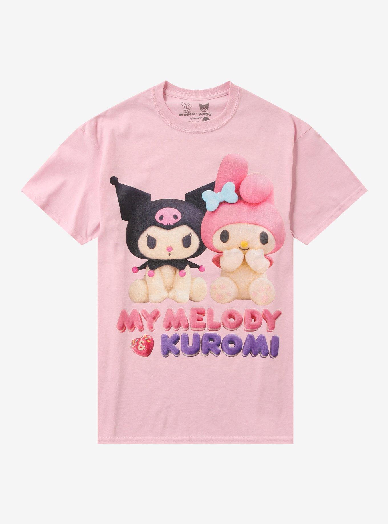 My Melody Kuromi Duo Pastel Pink Girls TShirt Graphic Tee | Graphic Tee | Unisex Shirt | High-Quality Print