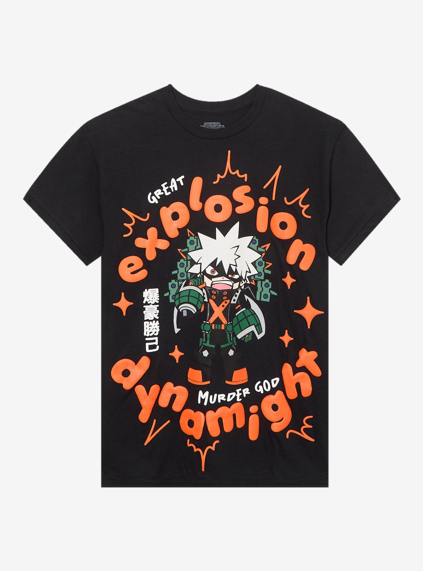My Hero Academia Bakugo Dynamight Name Puff Print TShirt Graphic Tee | Graphic Tee | Unisex Shirt | High-Quality Print