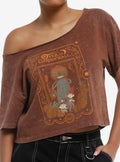 Over The Garden Wall Pottsfield Brown Wash Girls OffTheShoulder TShirt Graphic Tee | Graphic Tee | Unisex Shirt | Comfortable Daily Wear
