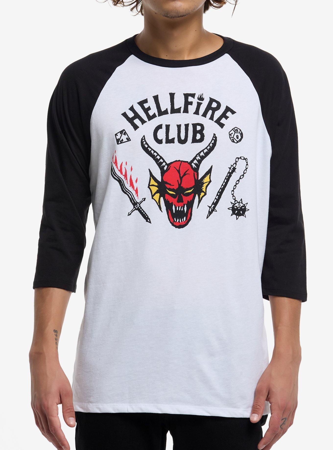 Stranger Things Hellfire Club Raglan TShirt Graphic Tee | Graphic Tee | Unisex Shirt | High-Quality Print