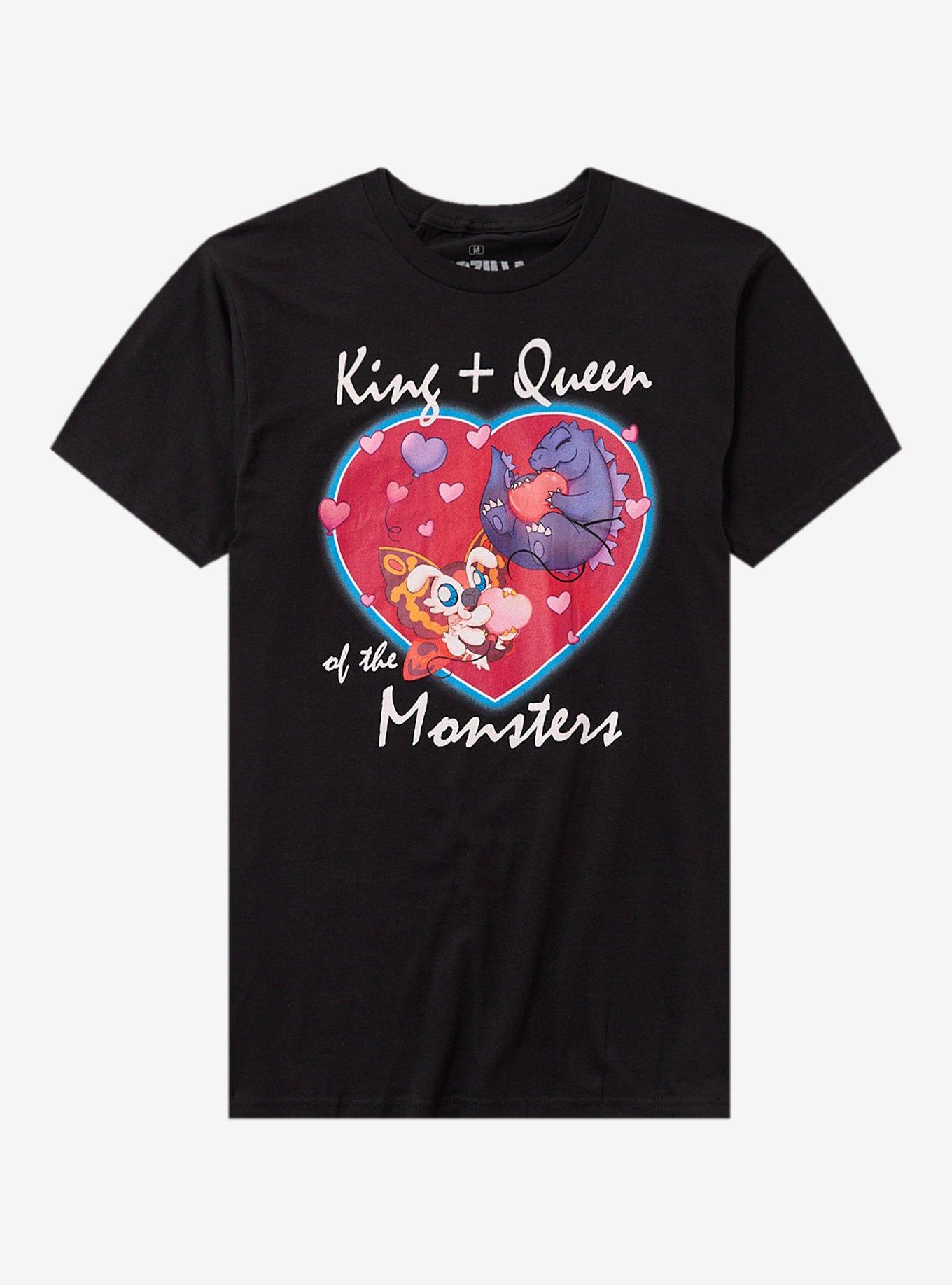 Godzilla & Mothra Heart King & Queen T-Shirt