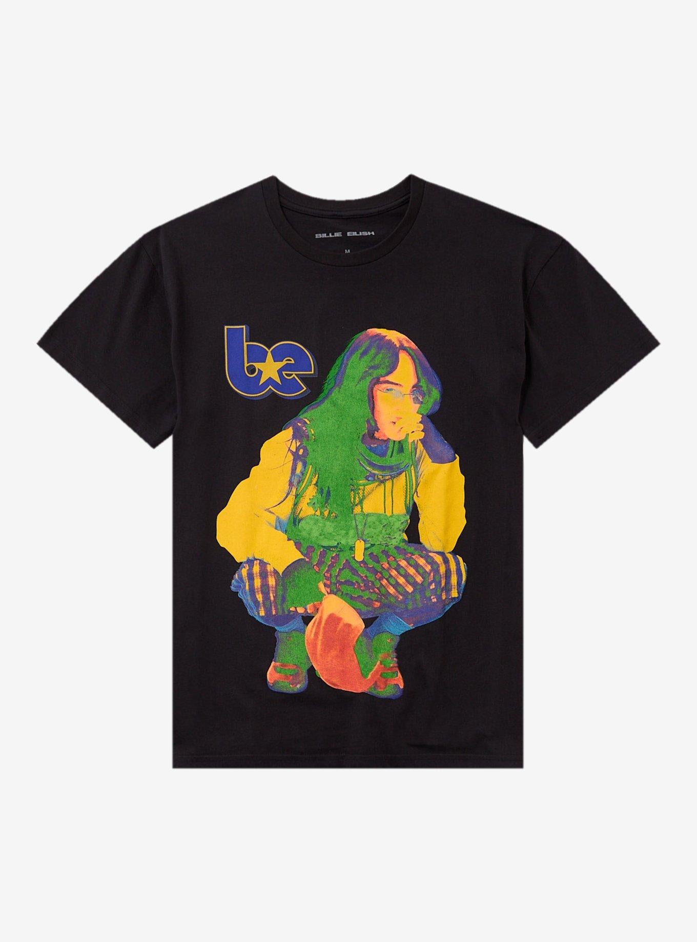 Billie Eilish Color Pop Crouching Portrait TShirt Graphic Tee | Graphic Tee | Unisex Shirt | Perfect Gift For Fans