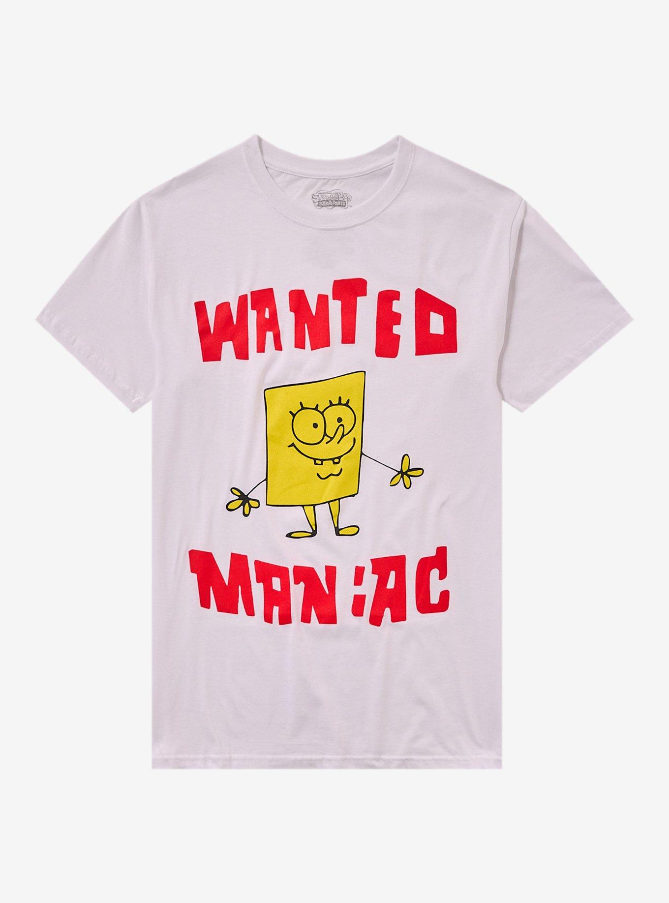 SpongeBob SquarePants Wanted Maniac Poster T-Shirt
