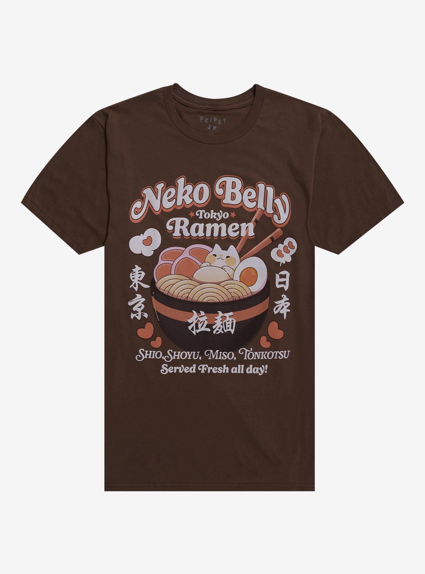 Neko Belly Ramen T-Shirt By Friday Jr.