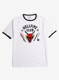 Stranger Things Hellfire Club Black White Ringer TShirt Graphic Tee | Graphic Tee | Unisex Shirt | Top Trending Fashion