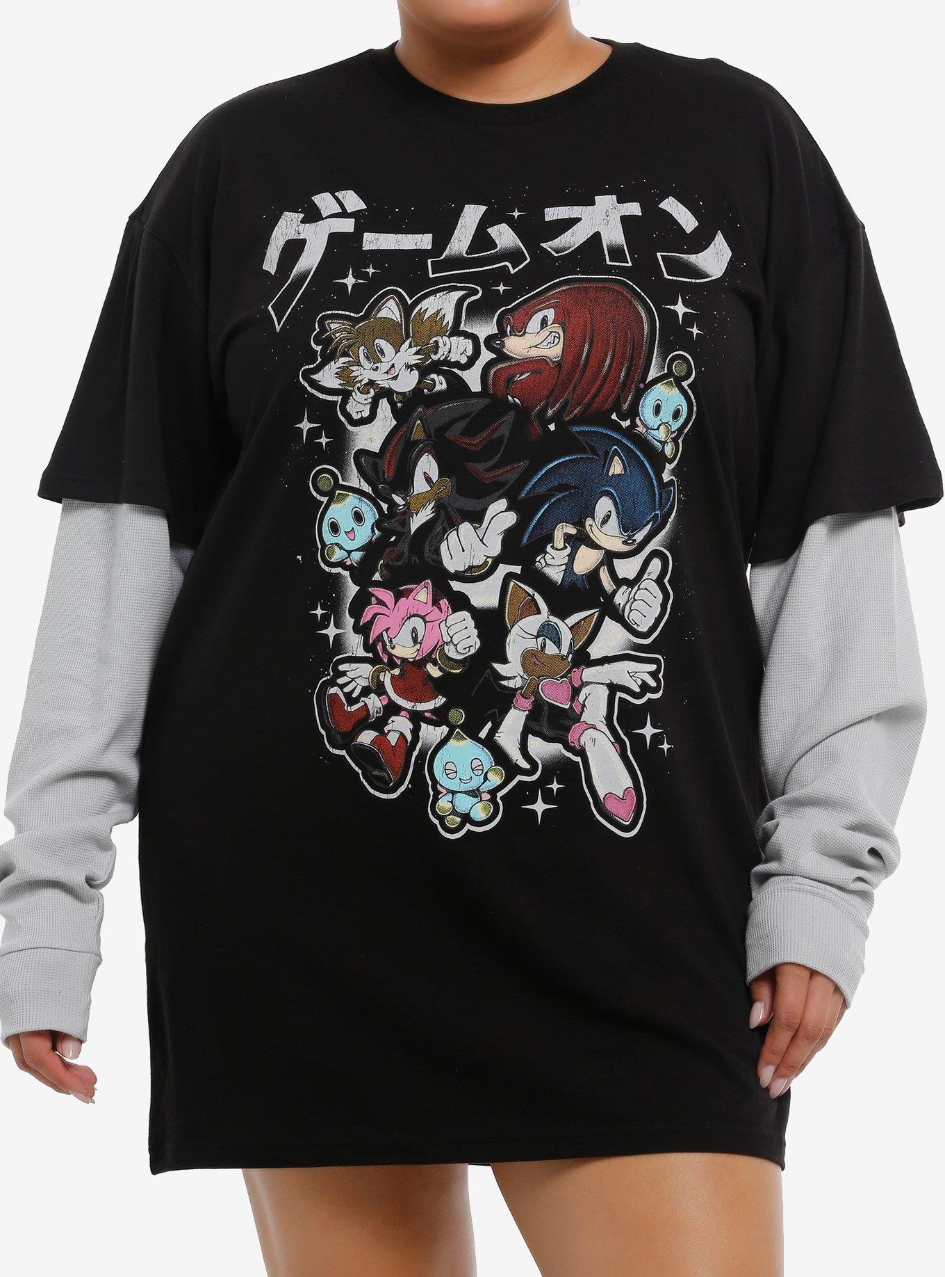 Sonic The Hedgehog Characters Twofer T-Shirt Dress Plus Size T-Shirt | Fan Favorite Style | High Demand Item