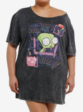Invader Zim GIR Off-The-Shoulder T-Shirt Dress Plus Size T-Shirt | Bold Graphic Edition | Must-Have Style