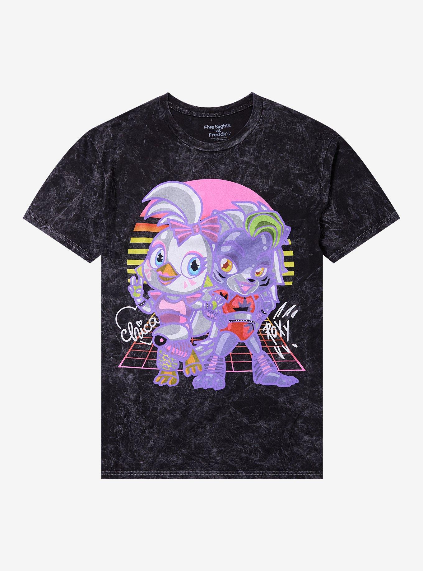Five Nights At Freddys Chibi Glamrock Chica Roxy Dark Wash TShirt Graphic Tee | Graphic Tee | Unisex Shirt | Best-Selling Design