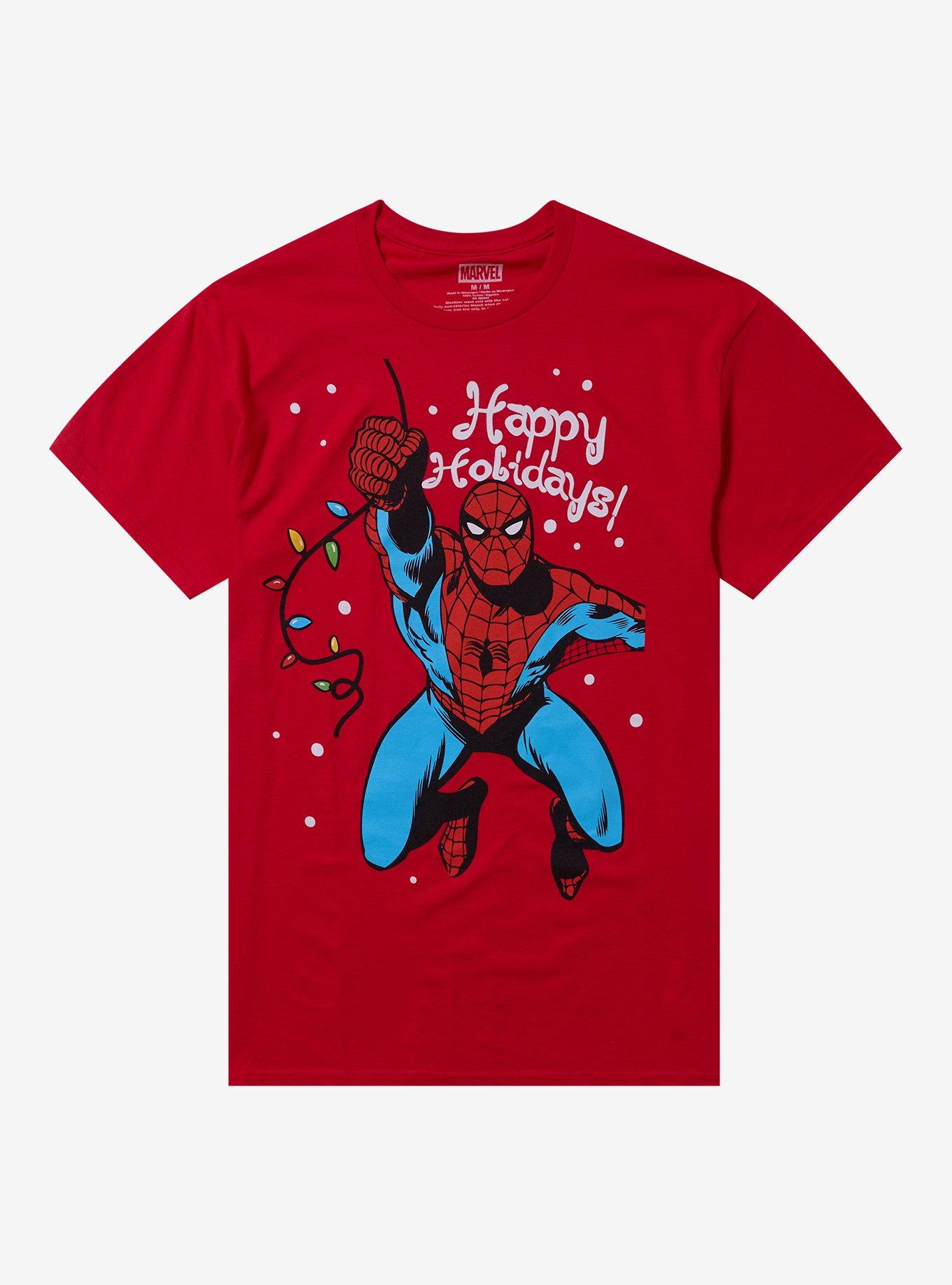 Marvel SpiderMan Holiday TShirt Graphic Tee | Graphic Tee | Unisex Shirt | High-Quality Print