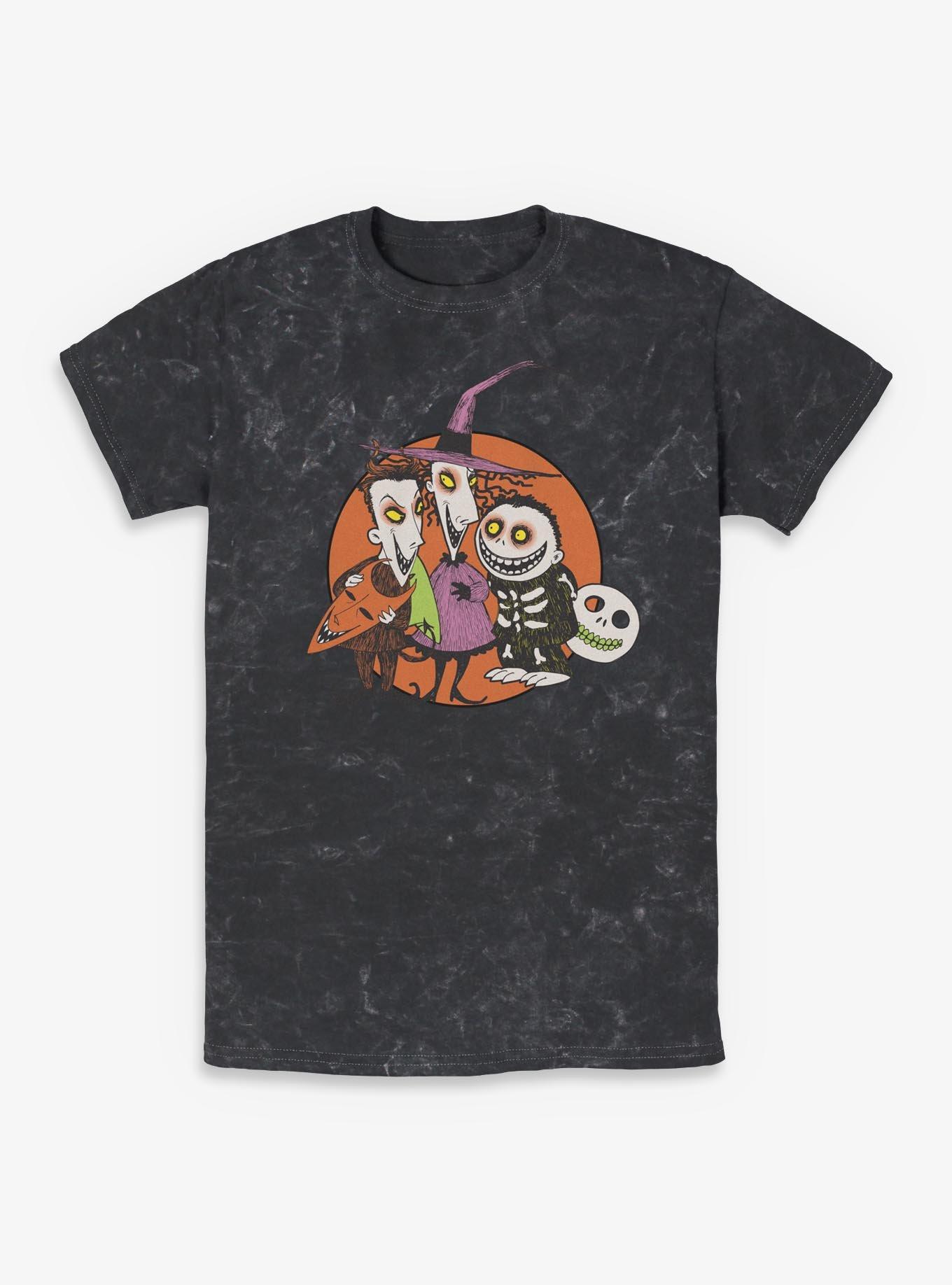 Disney The Nightmare Before Christmas Troublemakers Trio Mineral Wash T-Shirt T-Shirt | Vintage Graphic Vibe | Great Gift Idea