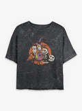 Disney The Nightmare Before Christmas Troublemakers Trio Girls Mineral Wash Crop T-Shirt T-Shirt | Exclusive Art Design | Perfect For Daily Wear