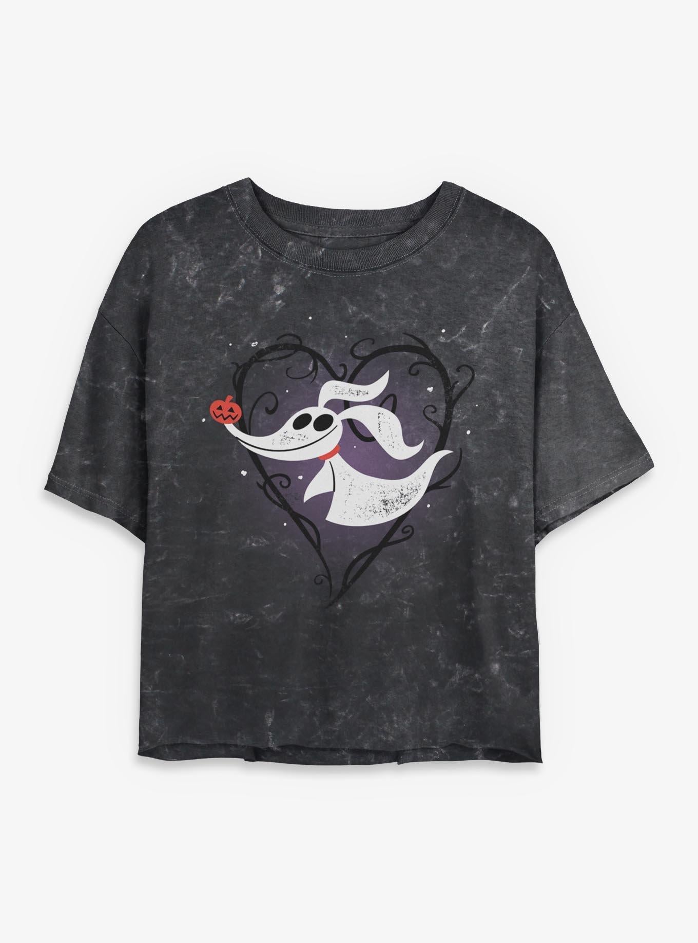 Disney The Nightmare Before Christmas Zero Pumpkin Nose Girls Mineral Wash Crop T-Shirt T-Shirt | Best-Selling Design | Top Pick For Fans