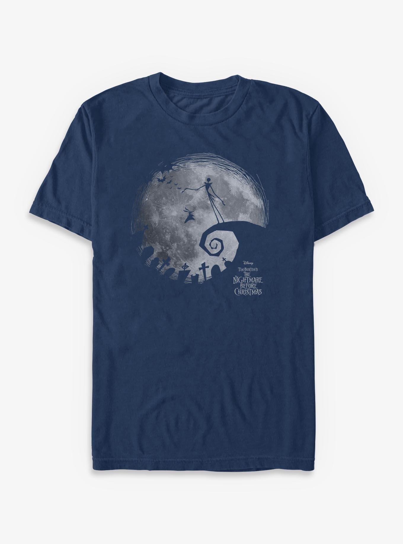 Disney The Nightmare Before Christmas The Nightmare Moon Garment Dye T-Shirt T-Shirt | Vintage Graphic Vibe | Must-Have Style