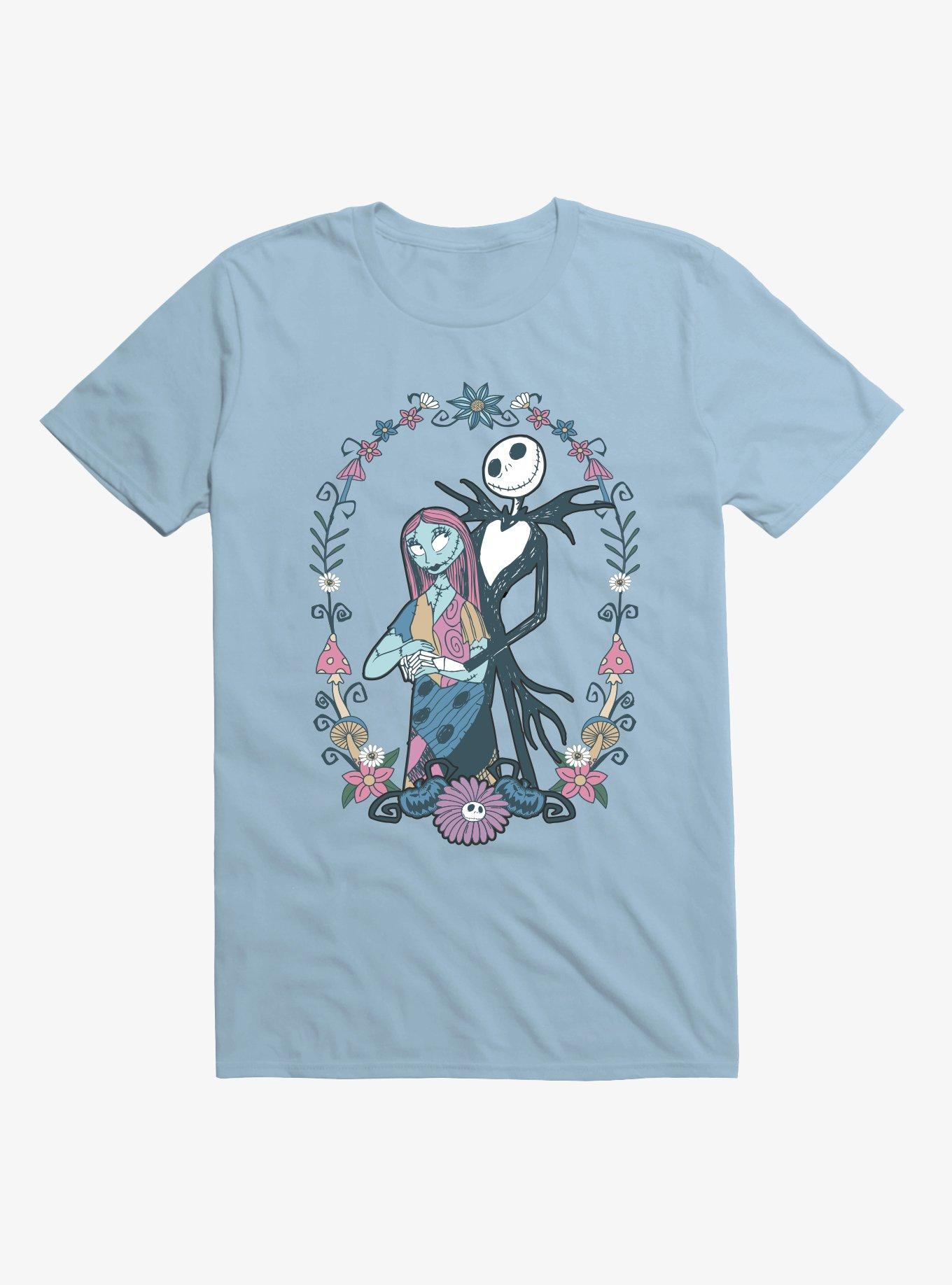 Disney The Nightmare Before Christmas Jack and Sally Flowers T-Shirt Hot Topic Exclusive T-Shirt | Exclusive Art Design | Perfect For Daily Wear