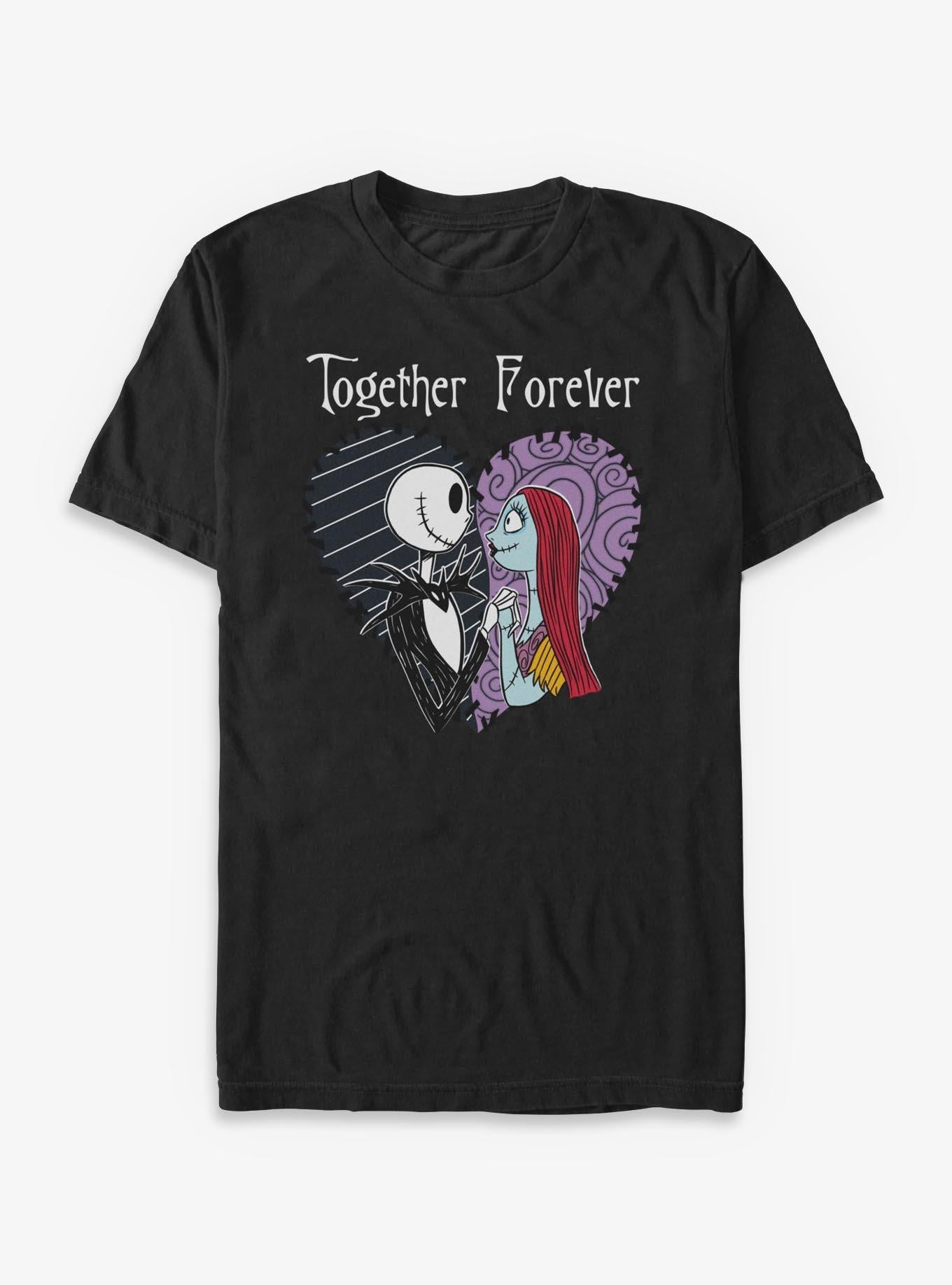 Disney The Nightmare Before Christmas Together Forever Jack Sally Heart T-Shirt T-Shirt | Top Trending Artwork | Top Pick For Fans