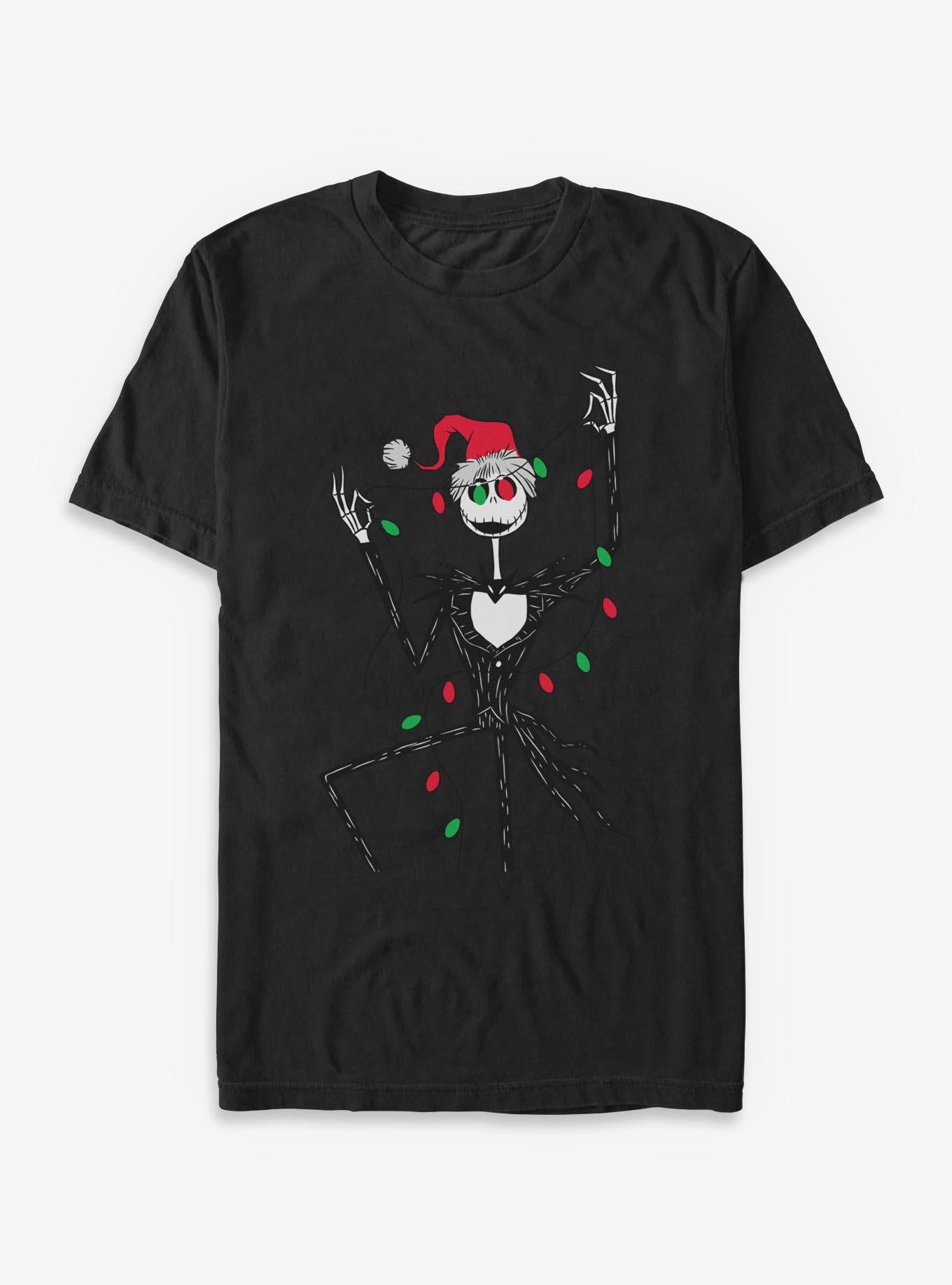 Disney The Nightmare Before Christmas Jack Christmas Lights T-Shirt T-Shirt | Exclusive Art Design | Trending Now