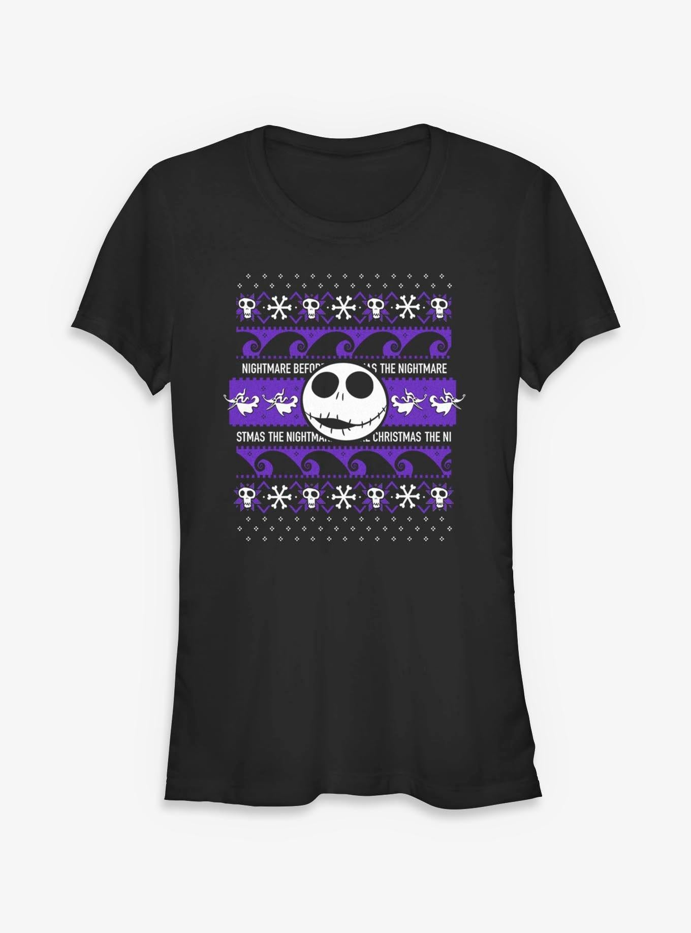 Disney The Nightmare Before Christmas Jack Ugly Sweater Girls T-Shirt T-Shirt | High-Quality Print | Must-Have Style