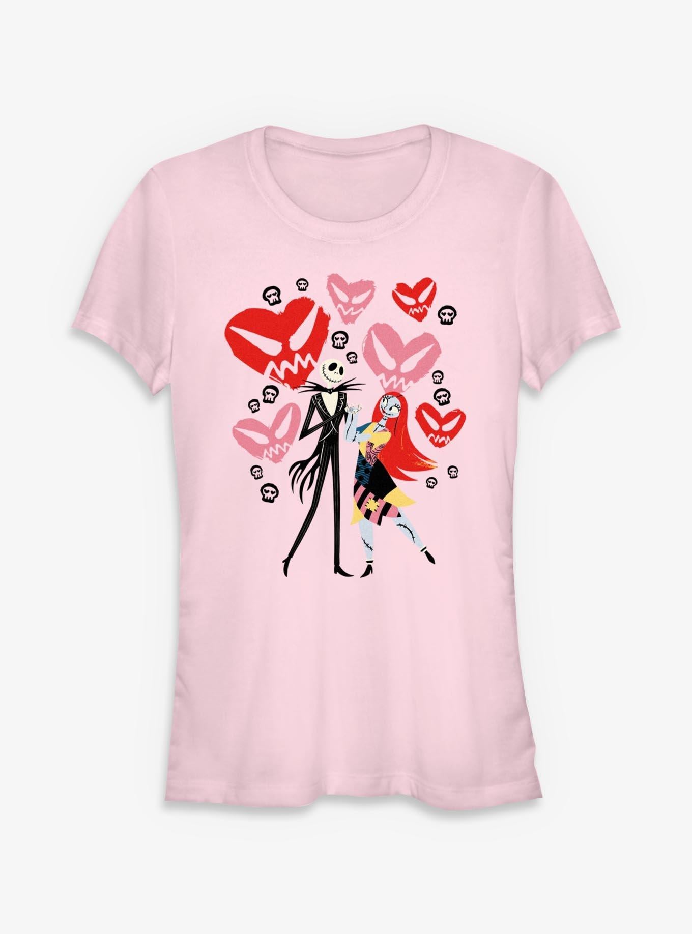 Disney The Nightmare Before Christmas Jack Sally Creepy Hearts Girls T-Shirt T-Shirt | Trending Streetwear Style | Top Pick For Fans