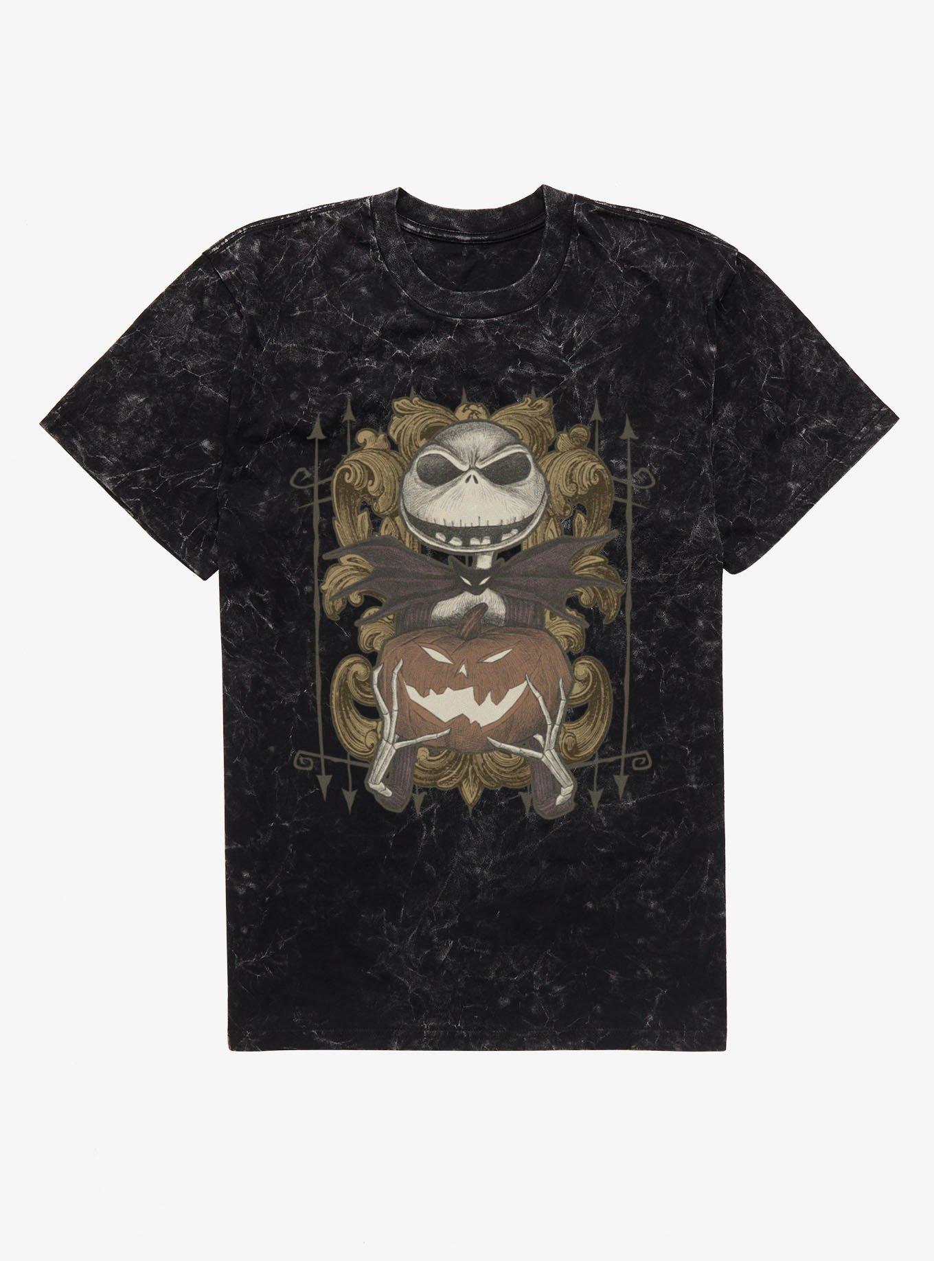 Disney The Nightmare Before Christmas Jack Pumpkin Flourish Mineral Wash T-Shirt Hot Topic Exclusive T-Shirt | Premium Graphic | Perfect For Daily Wear