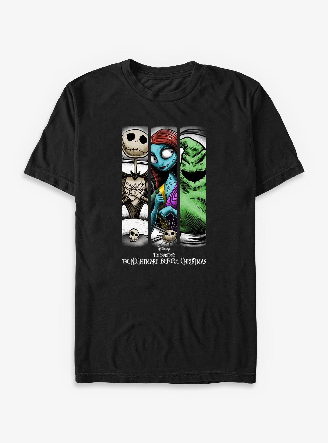 Disney The Nightmare Before Christmas Jack Sally Oogie Grid Stripes Big Tall T-Shirt T-Shirt | High-Quality Print | Perfect For Daily Wear