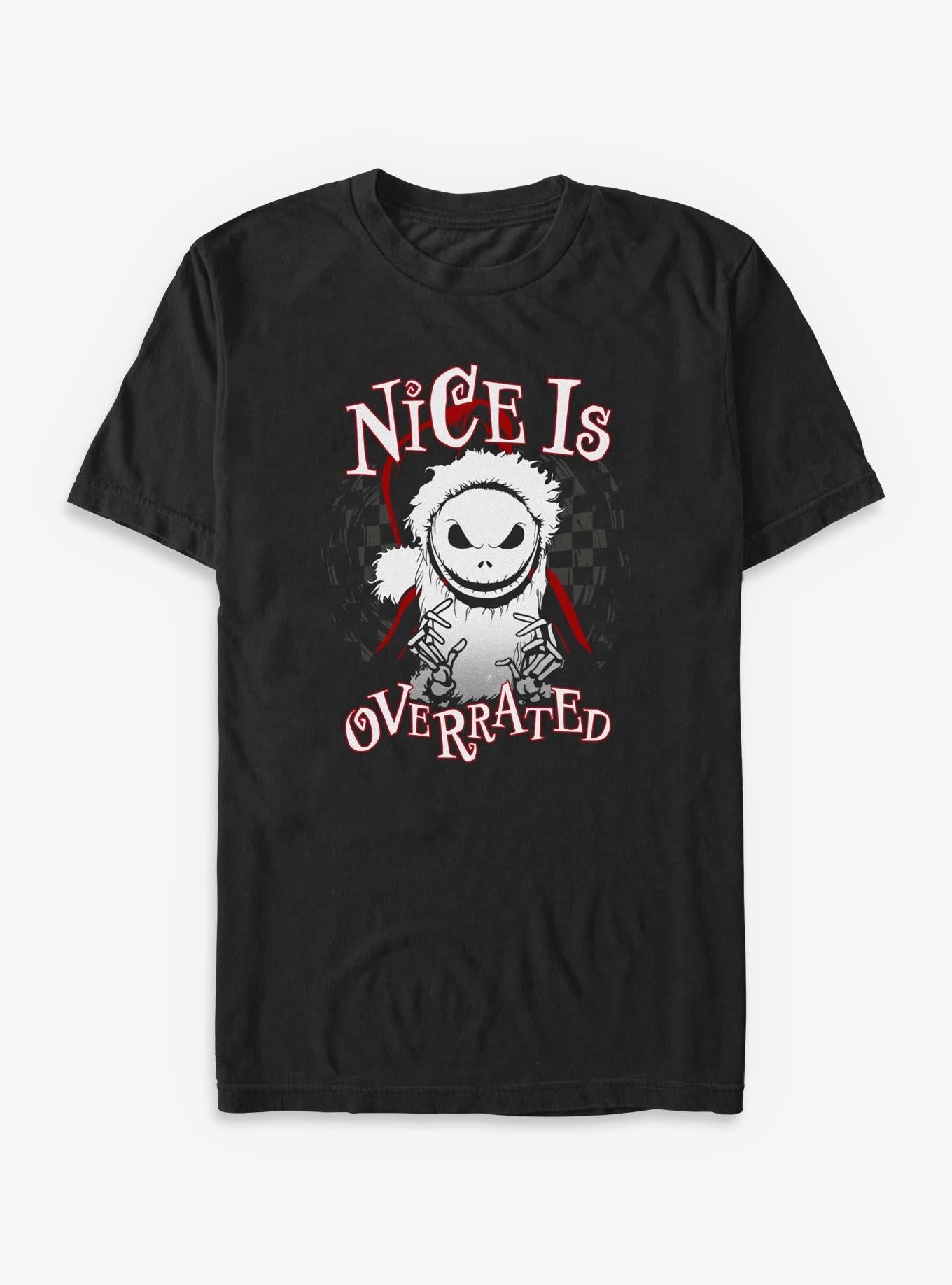 Disney The Nightmare Before Christmas Santa Jack Nice Is Overrated Big Tall T-Shirt T-Shirt | High-Quality Print | High Demand Item