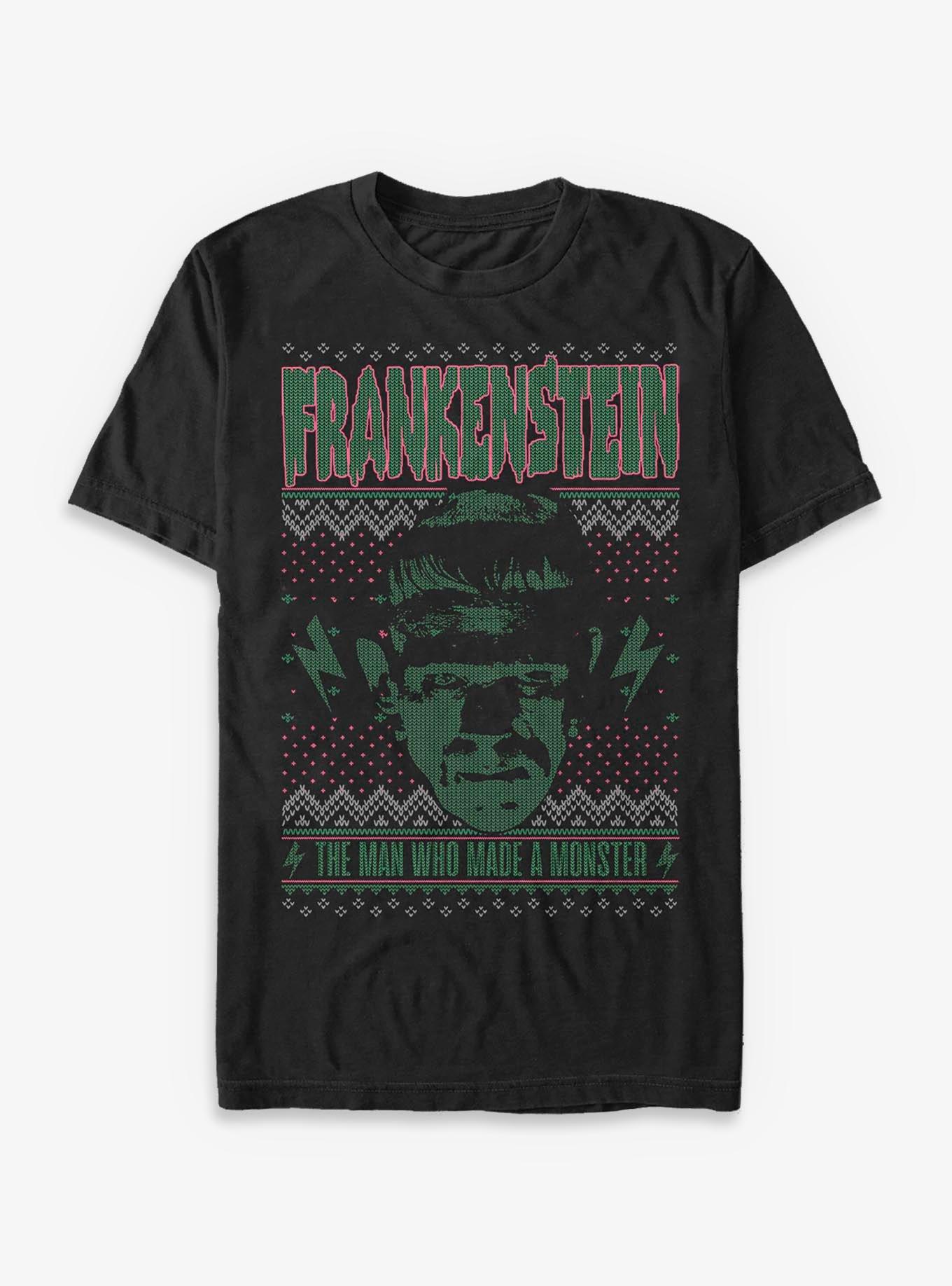 Universal Monsters Frankenstein Ugly Sweater T-Shirt | Premium Unisex T-Shirt, Trending Graphic Tee