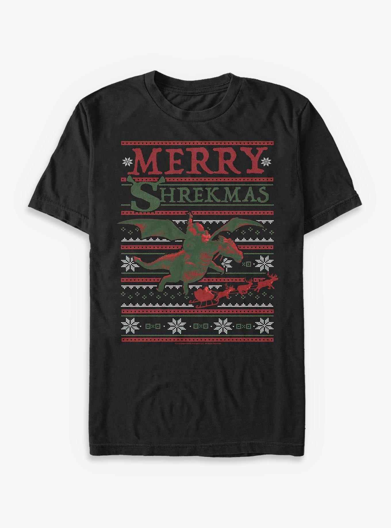 Shrek Merry Shrekmas Dragon Ugly Sweater T-Shirt | Premium Unisex T-Shirt, Trending Graphic Tee