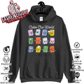 Color Our World Summer Reading 2025 Librarian Teacher Kids Hoodie