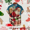 3D Santa Claus Candy Xmas Festive Mens Hawaiian Shirt For Dads