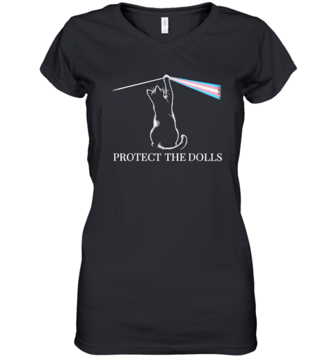 Cat Rock Music Trans Pride Protect The Dolls Women039S V Neck T Shirt